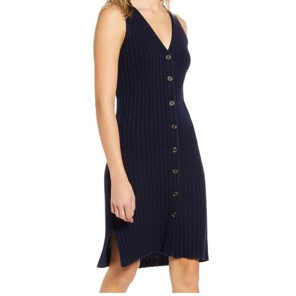 Madewell Button Front V Neck Sweater Dress XL - Picture 7 of 10